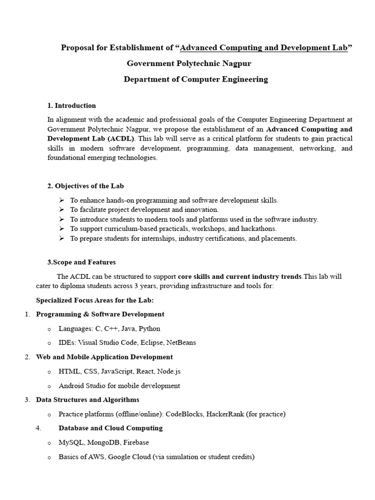 Lab Proposal | PDF | Computer Network | Software