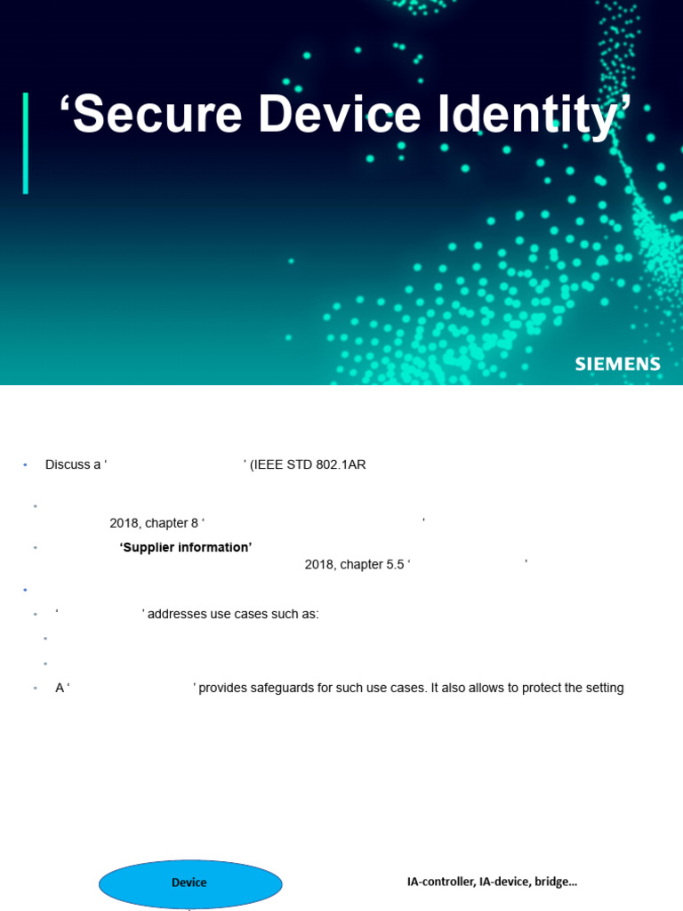 Secure Device Identity for TSN-IA | PDF | Public Key Certificate ...