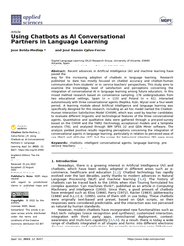 Chatbots in Language Learning: Educator Insights | PDF | Artificial ...