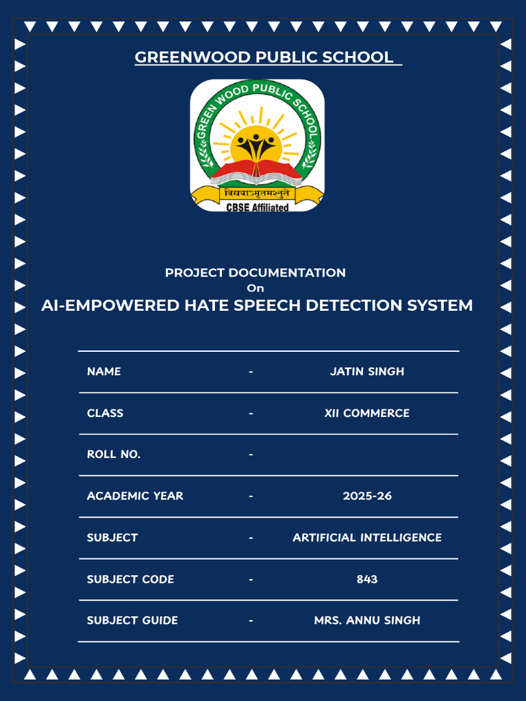 AI Hate Speech Detection Project 2025-26 | PDF | Artificial ...