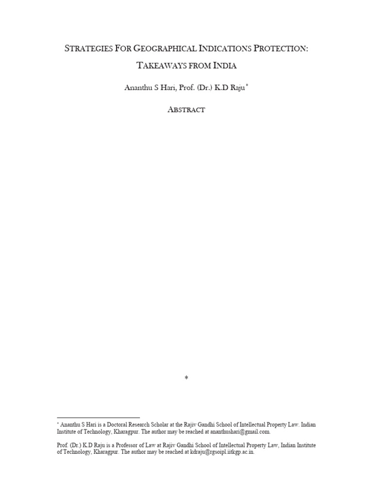 Strategies for GI Protection in India | PDF | Justice | Crime & Violence