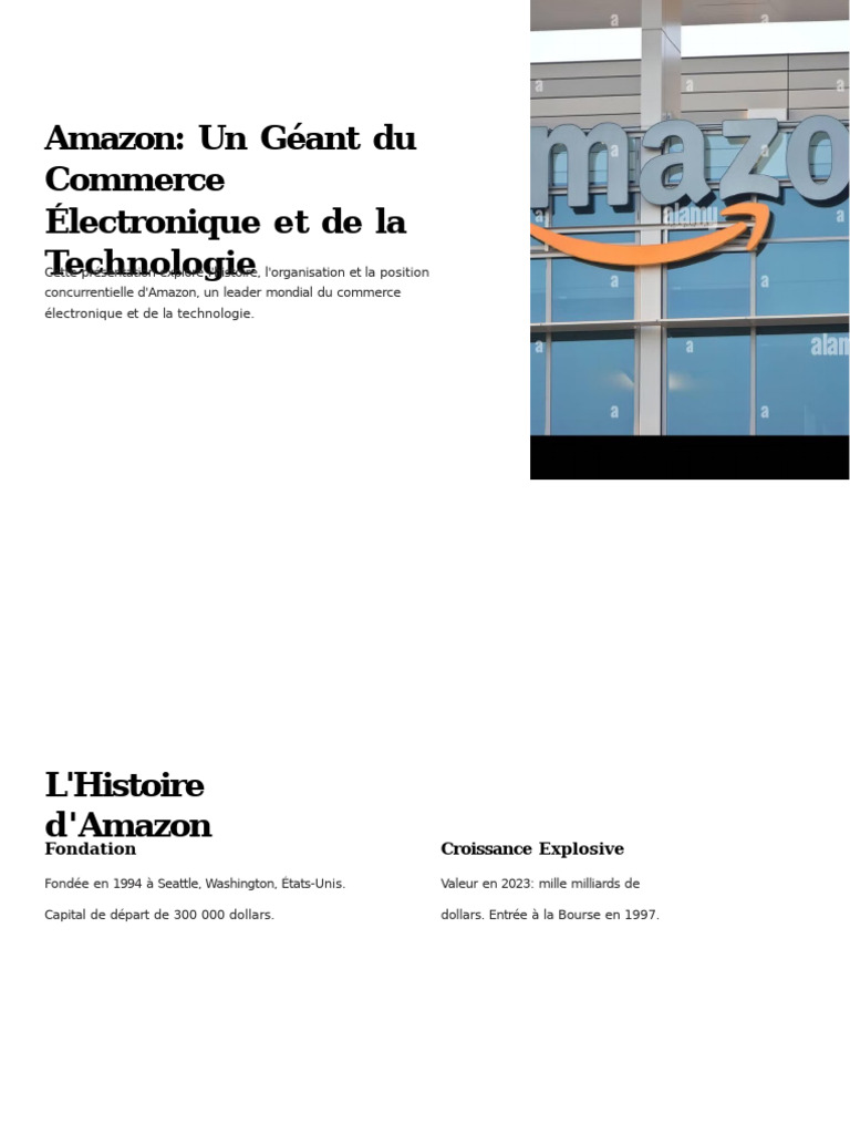 Amazon : Leader du Commerce Électronique | PDF | Commerce électronique ...