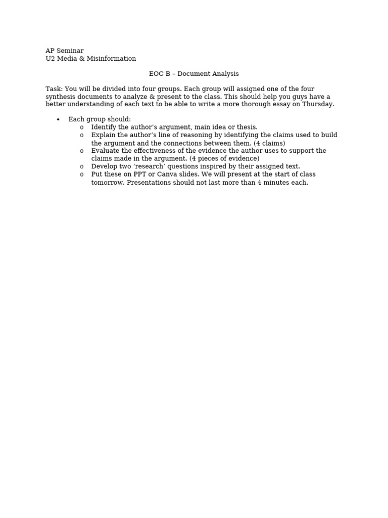 Media Misinformation Document Analysis Guide | PDF