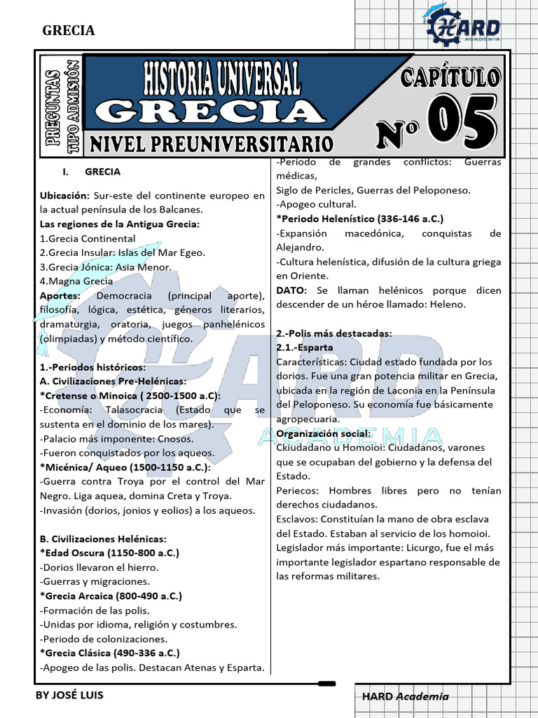 Historia y Aportes de la Antigua Grecia | PDF | Antigua Grecia | Esparta