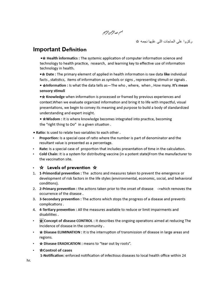 Health Informatics and Disease Control Concepts | PDF | Immune System ...