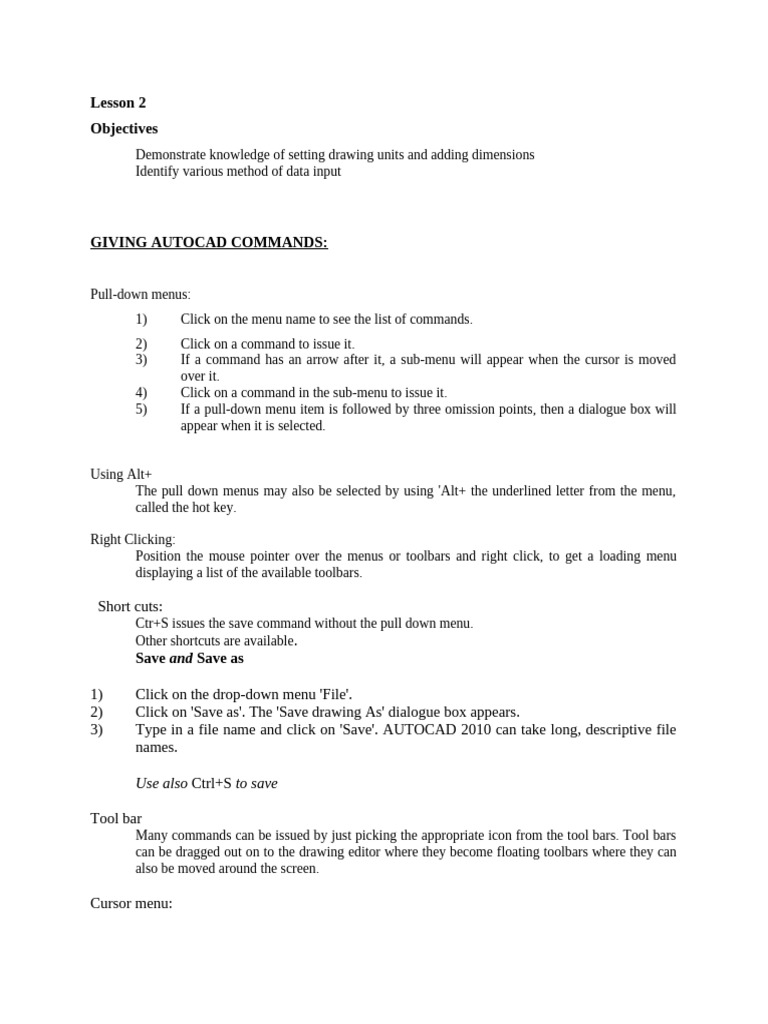Lesson 2-1 | PDF | Menu (Computing) | Cursor (User Interface)