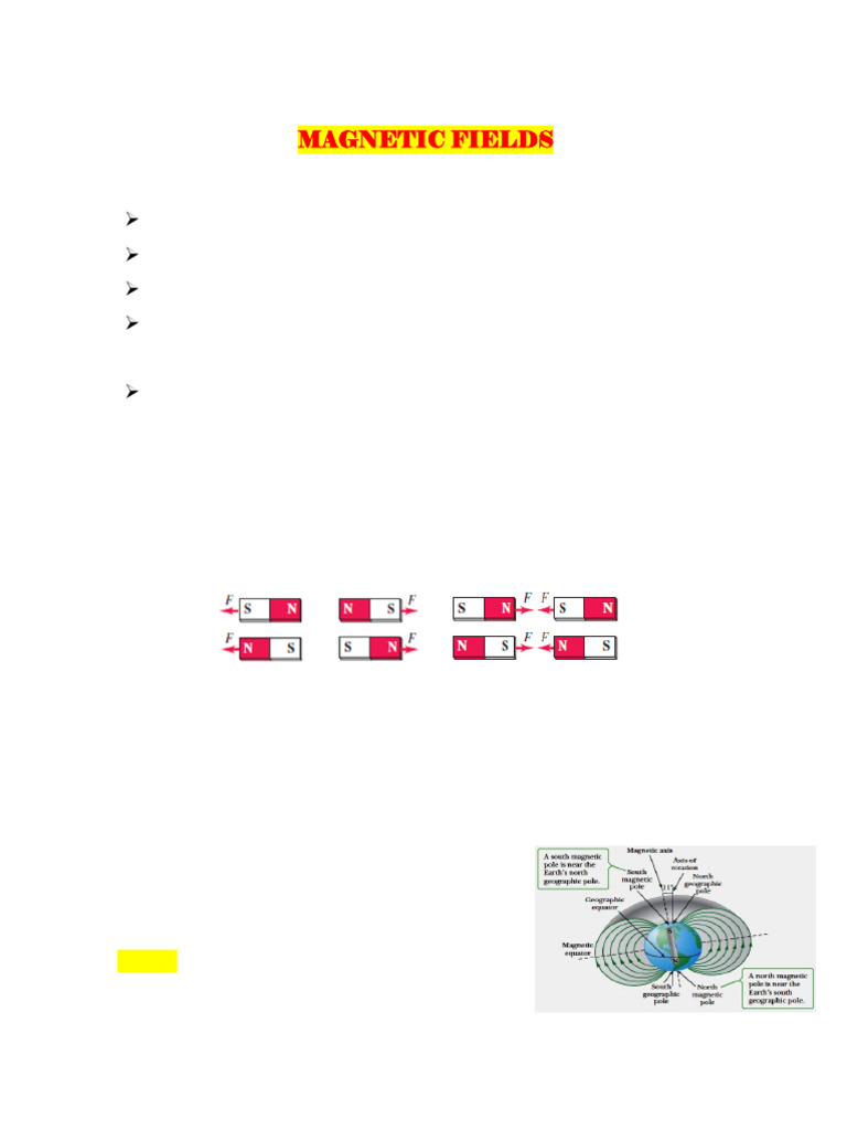 Ch 7 Magnetism Summary PHY 002 | PDF | Magnetic Field | Force
