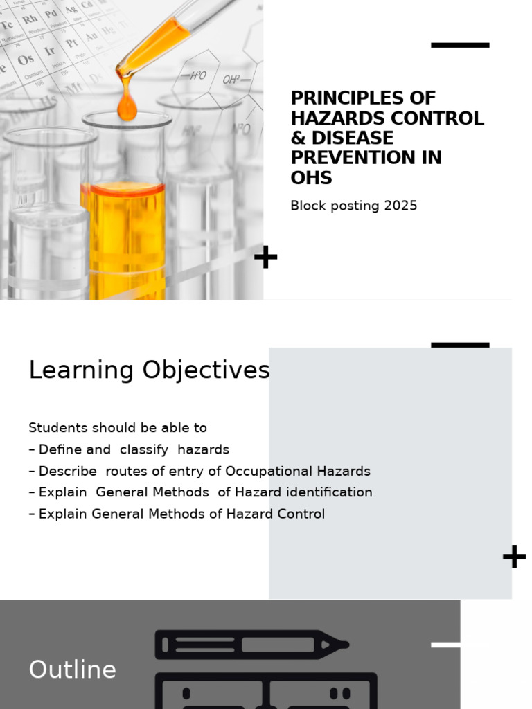 3rd Lecture Principles of Hazards Control & Disease Prevention In | PDF ...