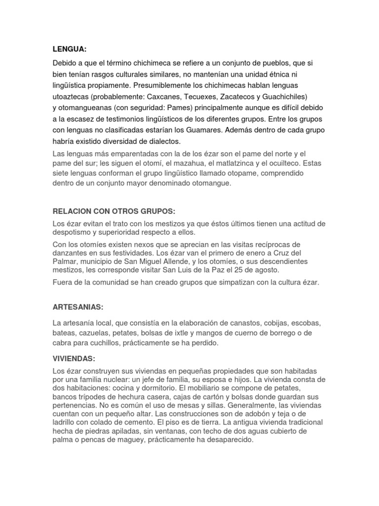 Chichimecas Resumen | PDF