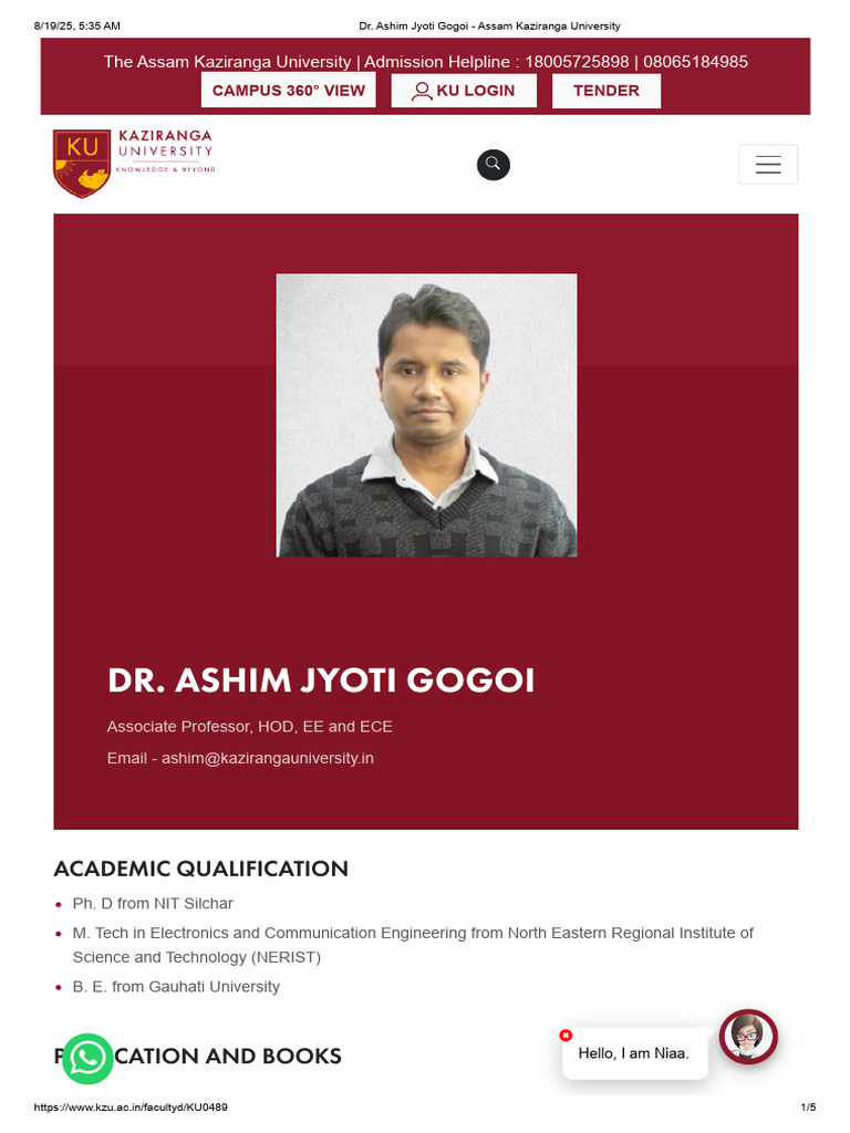 Dr. Ashim Jyoti Gogoi - Kaziranga University | PDF | Electrical ...