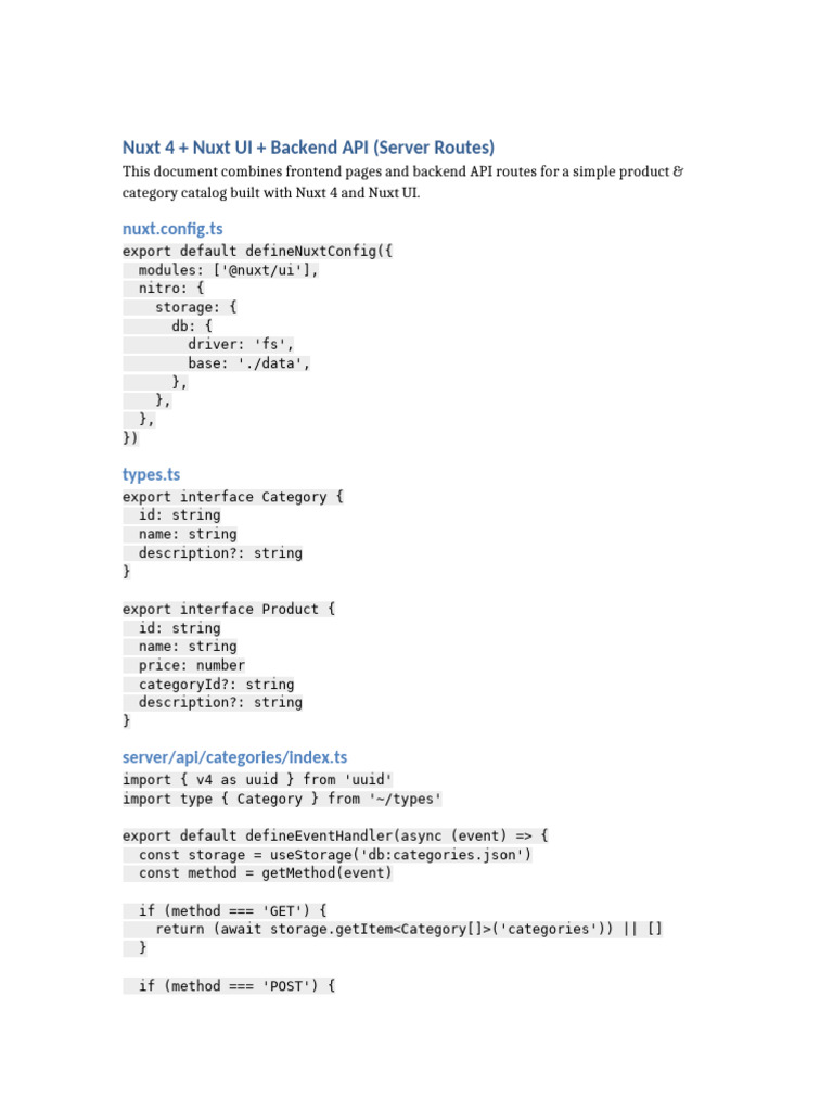 Nuxt 4 Product & Category API Guide | PDF | Information Technology ...