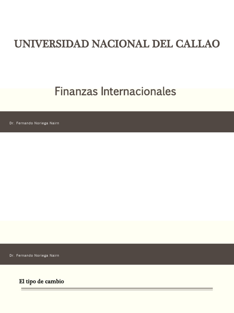 Semana 04 UNAC - Finanzas Internacionales - Tipo de Cambio Cruzado ...