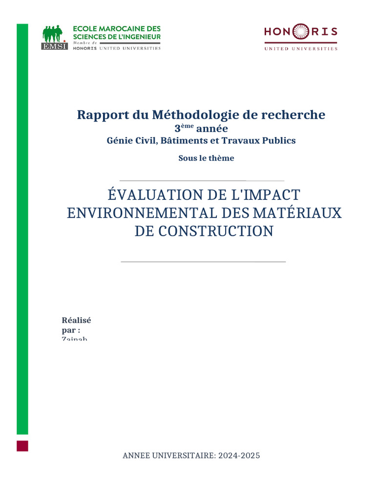 Impact environnemental des matériaux de construction | PDF