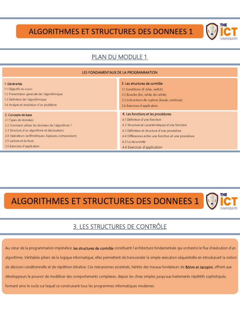 Introduction à l'algorithmique et contrôle | PDF | Structure de ...