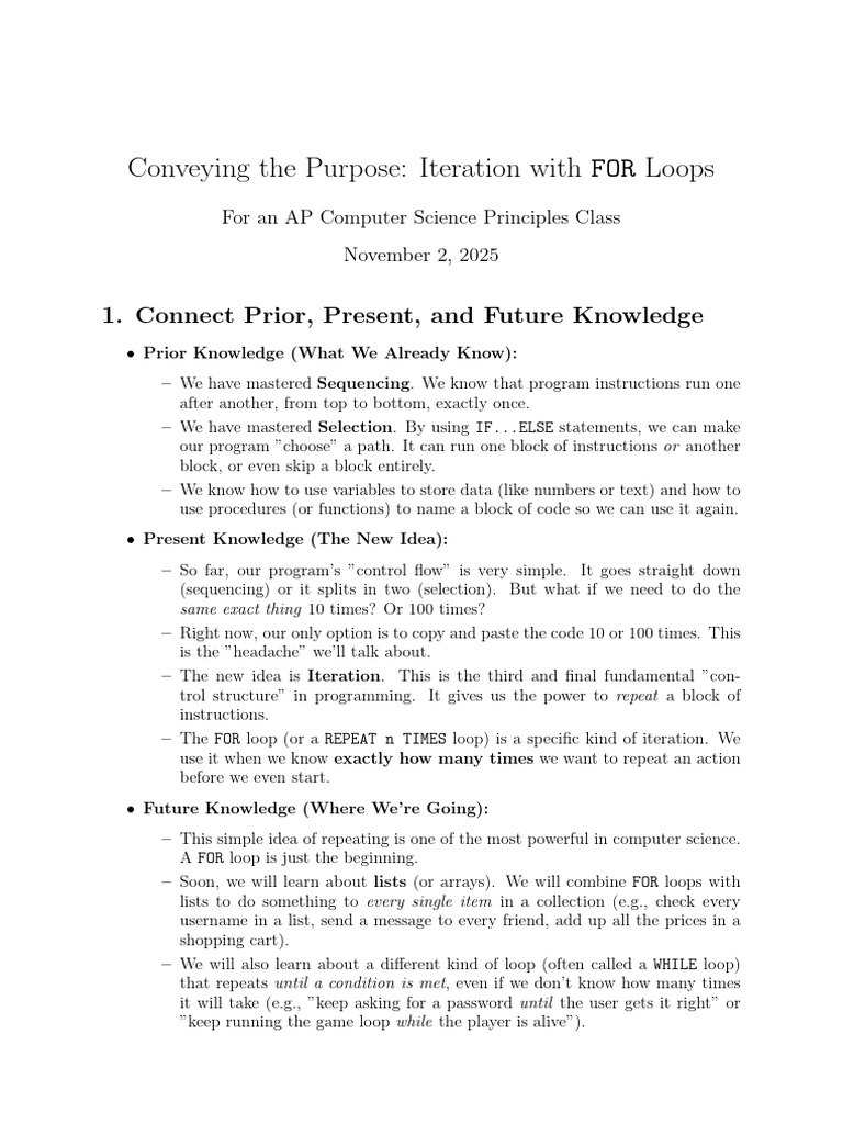 Understanding FOR Loops in Programming | PDF | Control Flow | Loom
