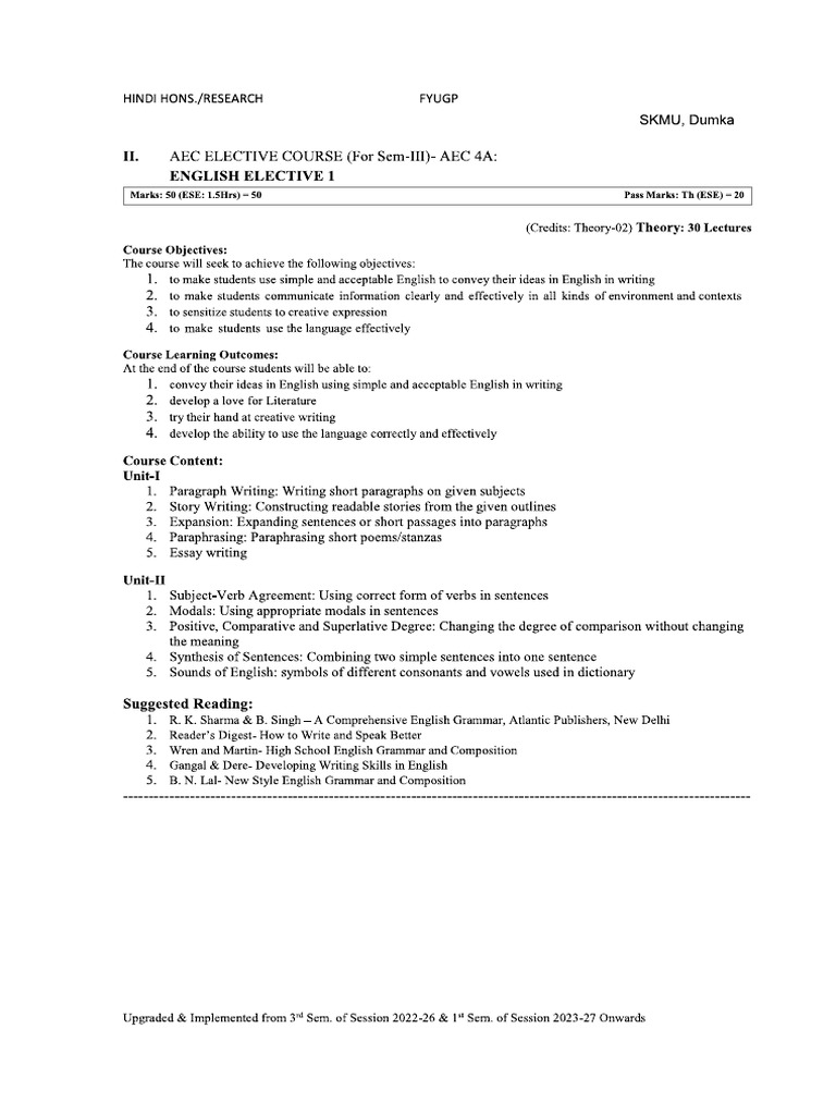 AEC FOR SEM 3 | PDF
