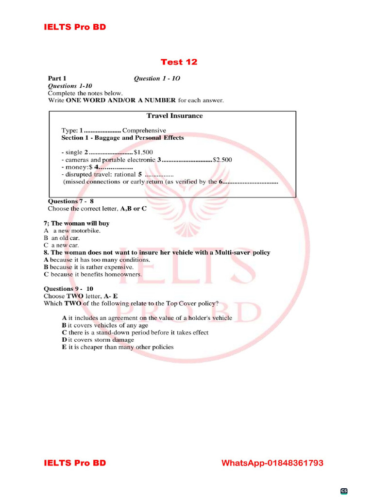 Test 12 | PDF