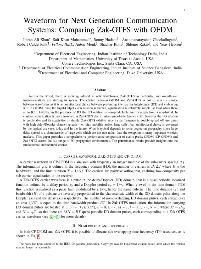 Waveform For Next Generation Communication | PDF | Orthogonal Frequency ...