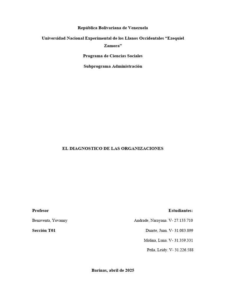 Diagnóstico y Acción en Desarrollo Organizacional | PDF | Planificación ...