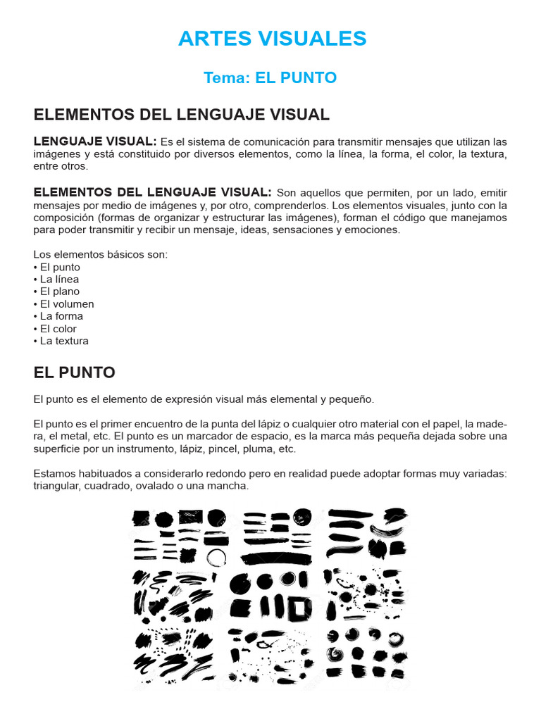 Elementos del Lenguaje Visual: El Punto | PDF | Pinturas | Dibujo