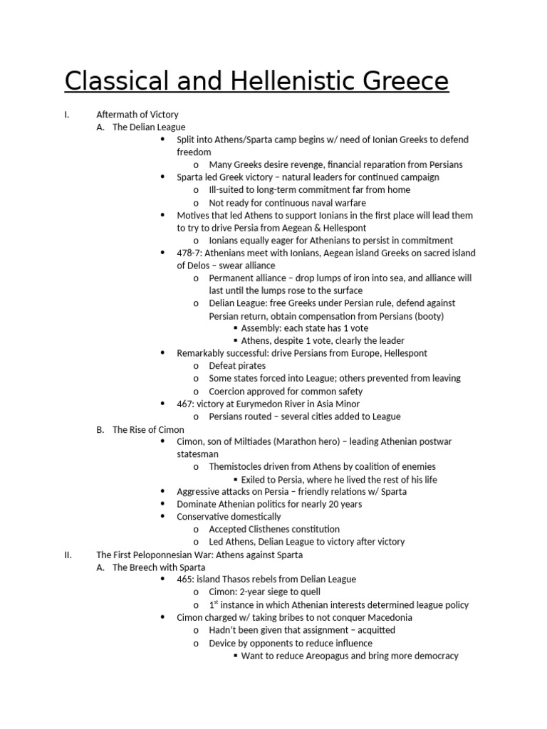 03.classical and Hellenistic Greece NOTES | PDF | Sparta | Ancient Greece