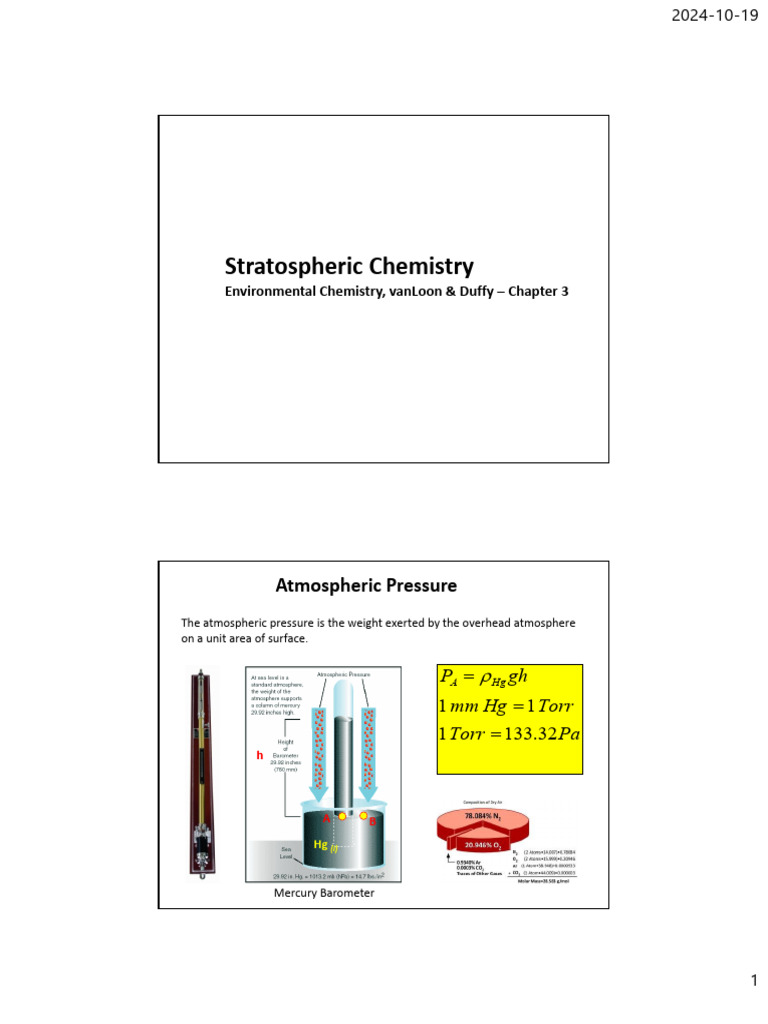 Chapter+3+VanLoon+ +Stratospheric+Chemistry | PDF | Ozone | Atmospheric ...