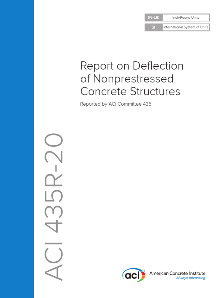 ACI 435R-20: Deflection in Concrete Structures | PDF | Structural ...