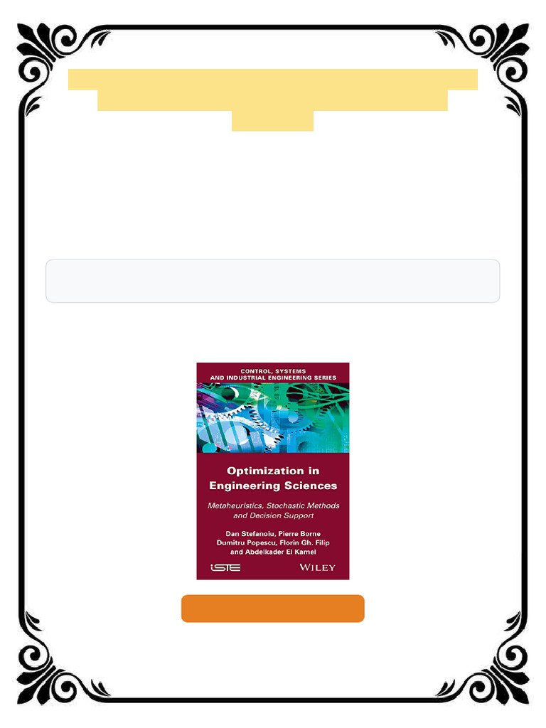 Optimization in Engineering Sciences Approximate and Metaheuristic ...