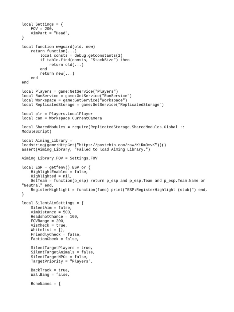 Roblox Aimbot and Silent Aim Script | PDF