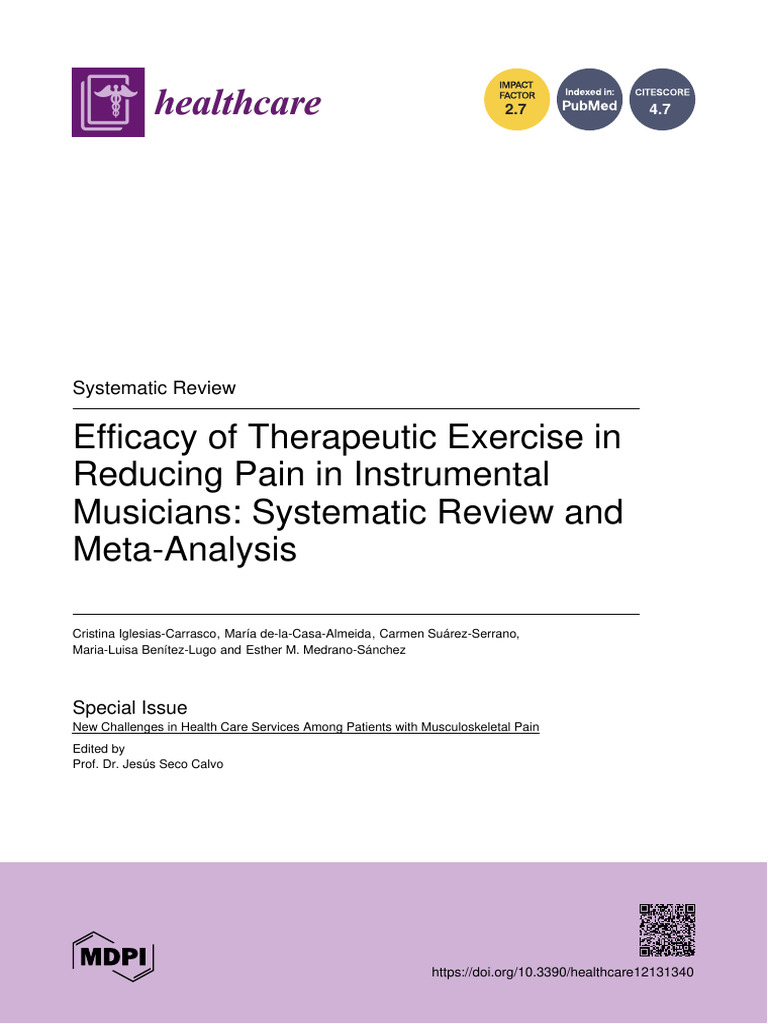 Efficacy of Therapeutic Exercise in Reducing Pain in Instrumental ...