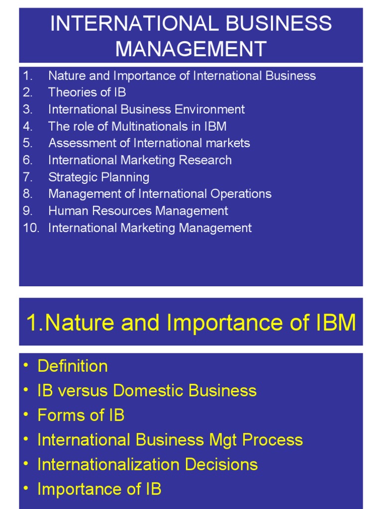 International Business PDF | Strategic Management | Comparative Advantage