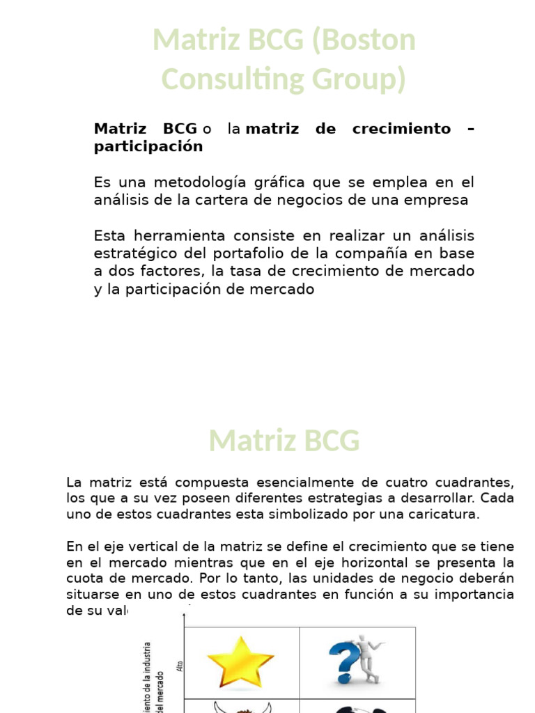 Matriz BCG: Análisis de Negocios Estratégicos | PDF | Economias ...