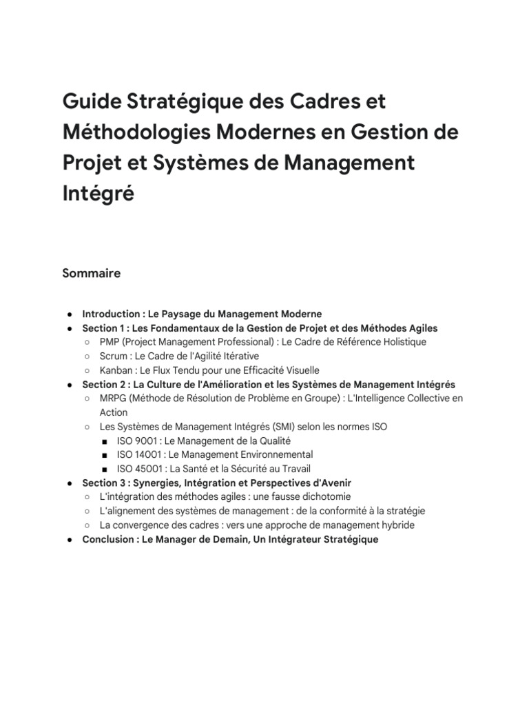 Stratégies Modernes en Gestion de Projet | PDF | Scrum (développement ...