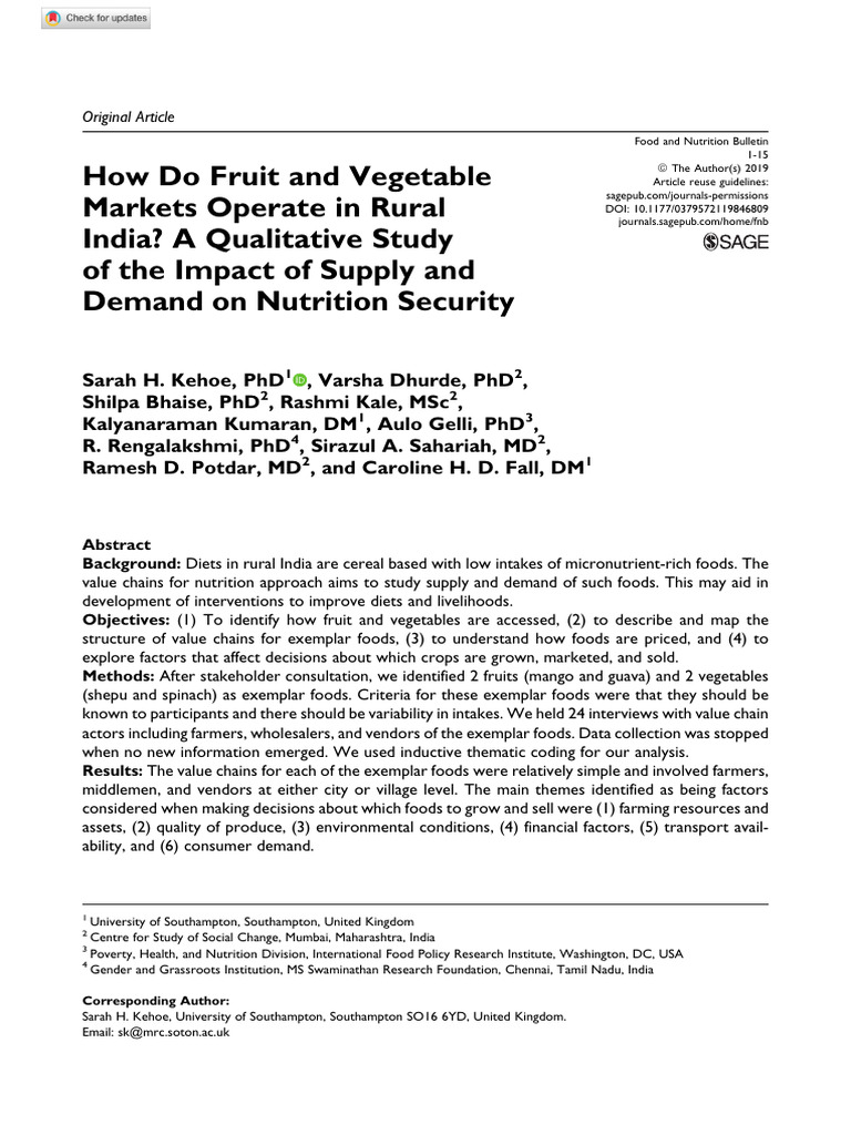 Fruit and Vegetable Markets in Rural India | PDF | Staple Foods ...