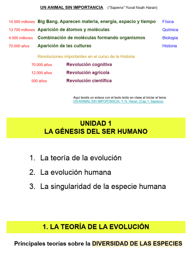 Evolución y Origen del Ser Humano | PDF | Evolución | Seleccion natural