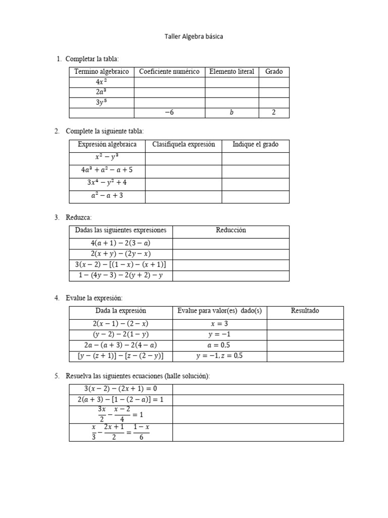 Taller Algebra Básica en R | PDF