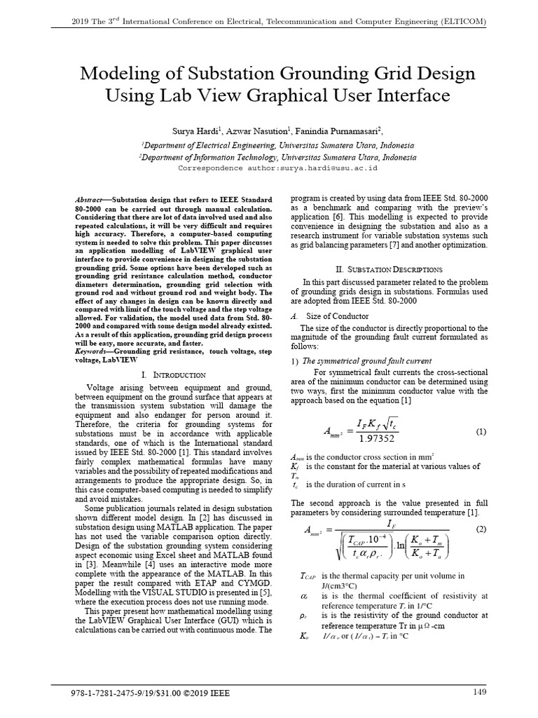 LabVIEW Substation Grounding Design Guide | PDF | Volt | Electrical ...
