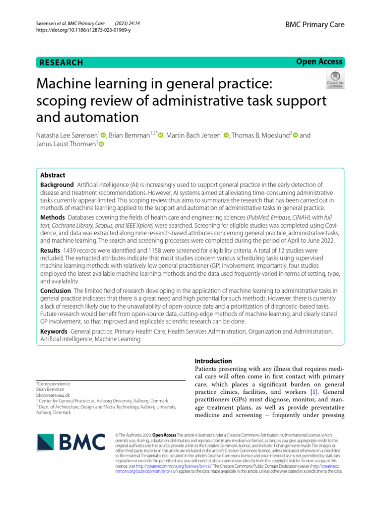 Machine Learning in General Practice | PDF | Machine Learning ...