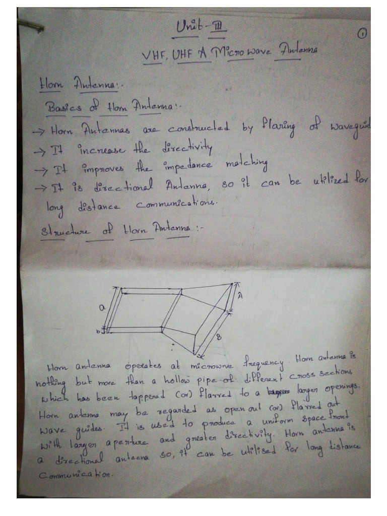 Horn Antenna-AWP (Unit -III) | PDF