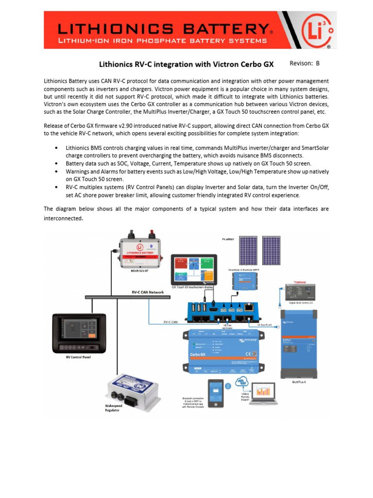 Integrating Lithionics Battery with Cerbo GX | PDF | Battery Charger ...