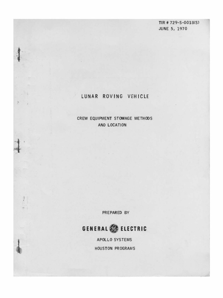 LRV Crew Equipment Stowage Methods | PDF | Outer Space