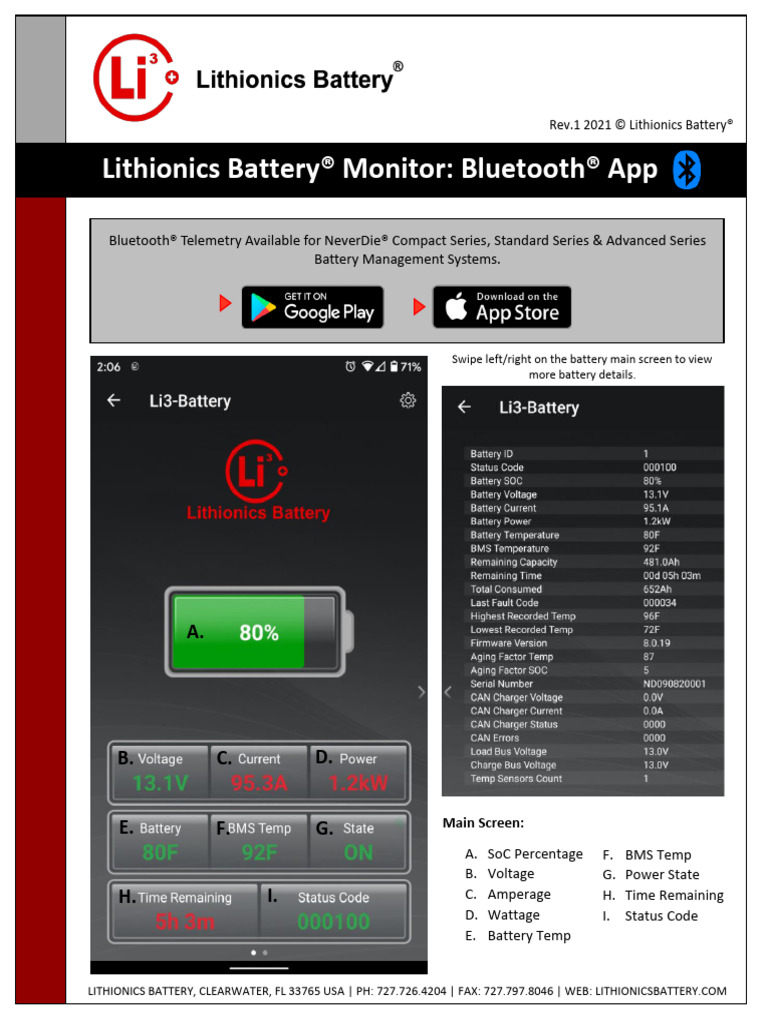 Lithionics Battery Monitor App Guide | PDF | Bluetooth | Computing