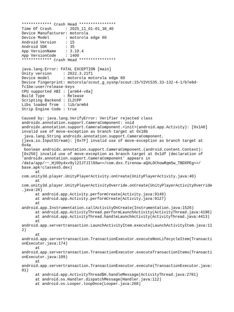 Motorola Edge 60 Crash Log Analysis | PDF | Android (Operating System ...