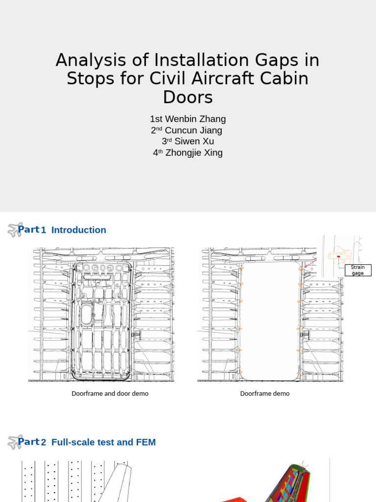 Analysis of Installation Gaps in Stops For Civil Aircraft Cabin Doors ...