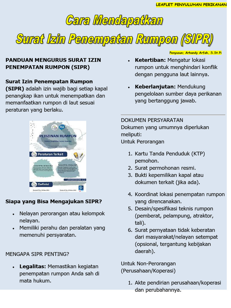 Panduan Pengajuan SIPR untuk Nelayan | PDF