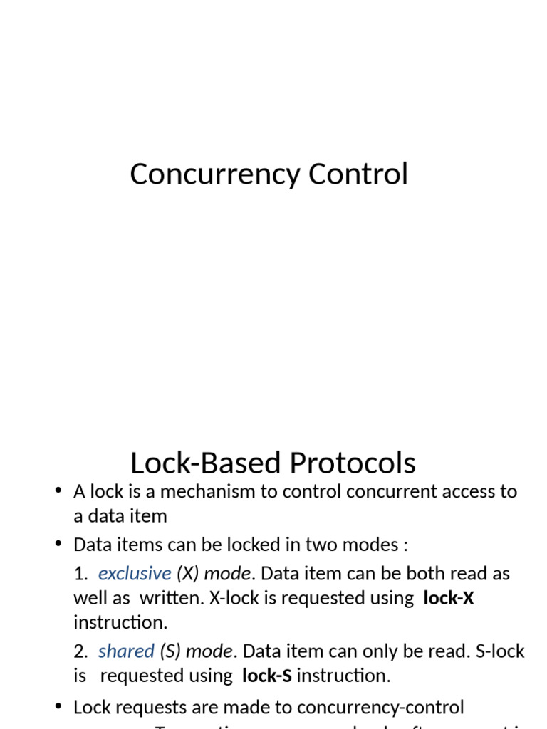 Understanding Lock-Based Concurrency Control | PDF | Computer ...