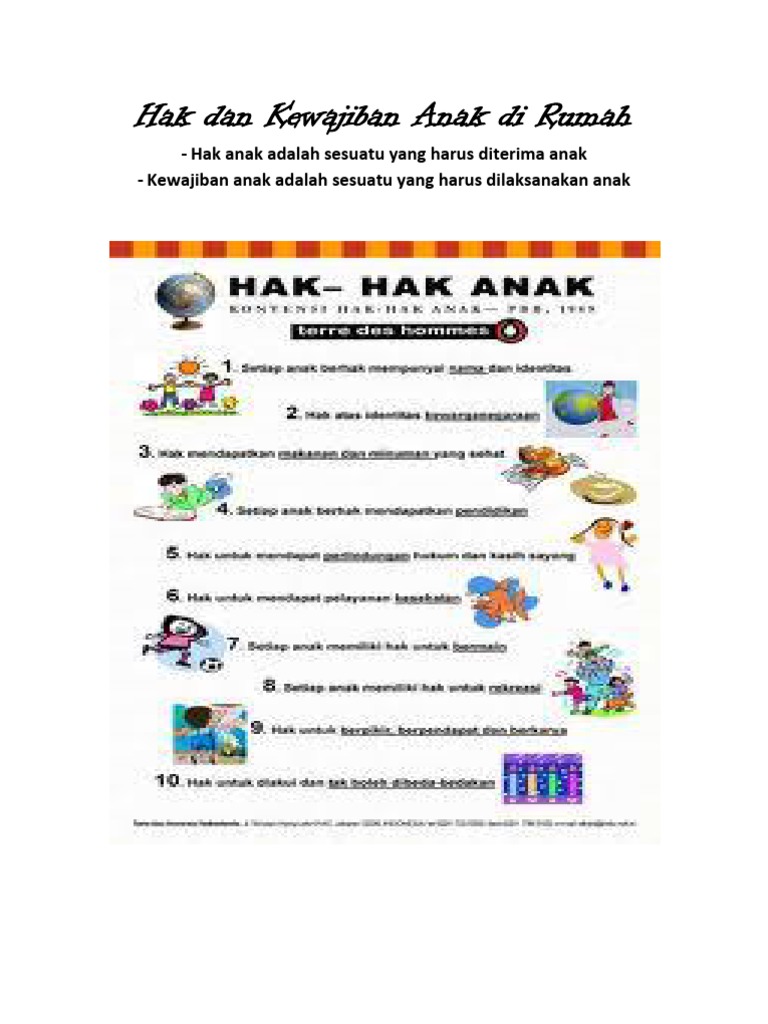 Hak Dan Kewajiban Anak Di Rumah  PDF