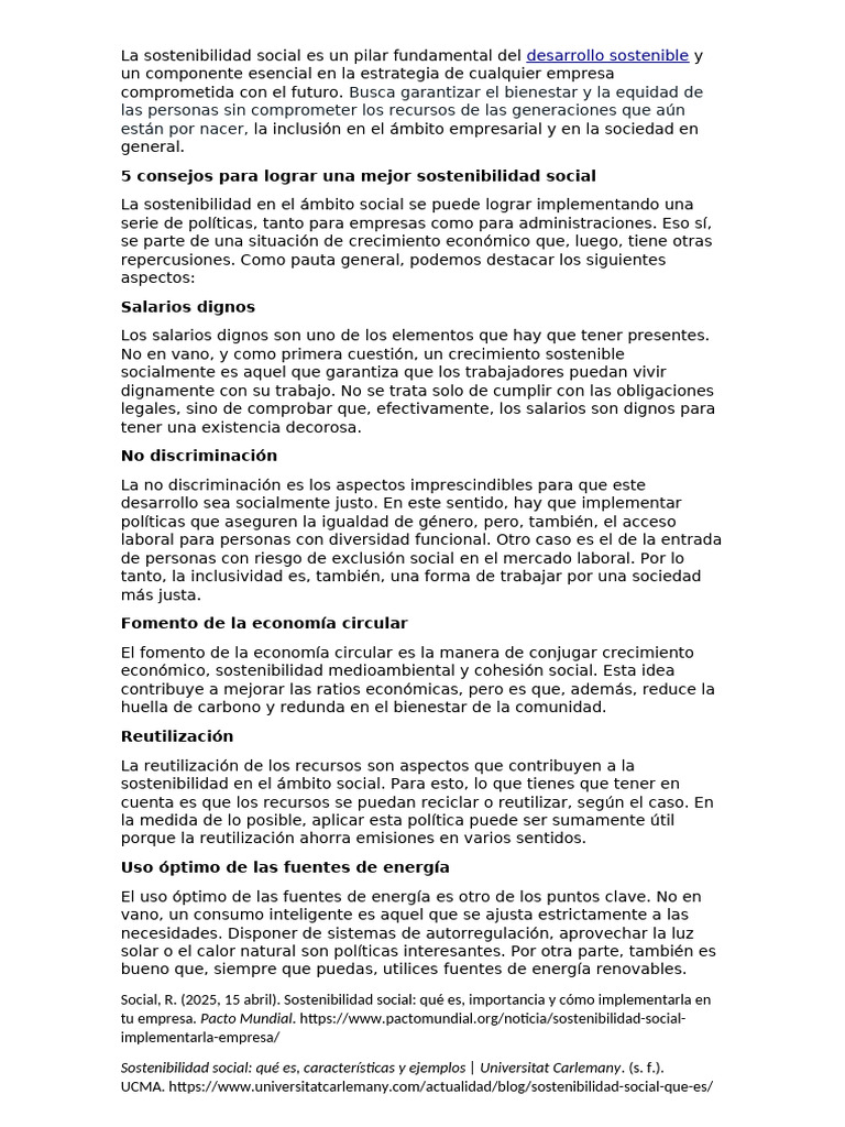 5 Claves para la Sostenibilidad Social | PDF | Sustentabilidad ...