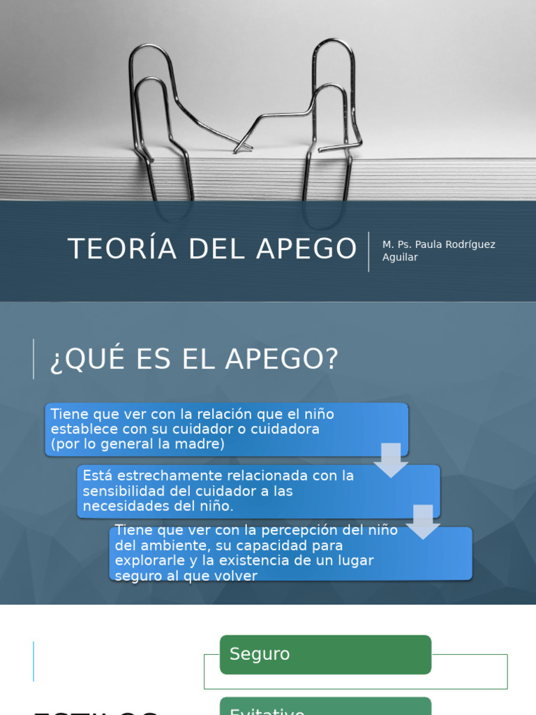 Teoría del Apego y sus Estilos | PDF | Teoría de apego | Desarrollo humano