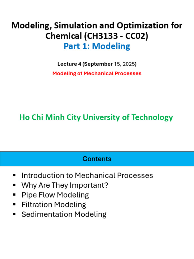 Mechanical Process Modeling Overview | PDF | Fluid Dynamics ...